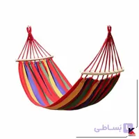 تخت آویز (ننو) کنفی چوبدار تک نفره