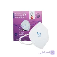 ماسک رسپی نانو V-Type N99 رنگ سفید جعبه 10 عددی