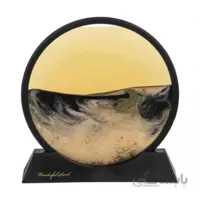 تابلو شنی واندرفول سند مدل غروب طرح دایره با مایع نارنجی و قاب مشکی کد CB01
