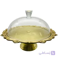 کیک خوری برنجی پایه بلند درب دار ایران کادو مدل 118bd ا Irankado BD118 Brass Dish