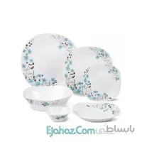 سرویس غذاخوری آرکوپال مقصود 26 پارچه فرانسوا طرح لی لا فیروزه ای – مربع کلاسیک