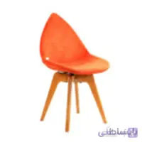 صندلی تشکدار ثابت با پایه چوبی DTW استیل هامون