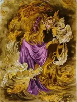تابلو فرش نفیس ایرانی طرح مینیاتور هدیه الهی ا Carpets, exquisite - designs-miniature - gift of God