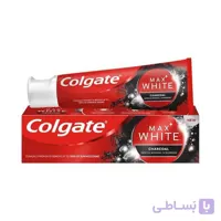 خمیر دندان سفید کننده کلگیت مدل charcoal زغالی حجم 50 میلی لیتر ا fluoride toothpaste colgate model optic white charcoal 50ml