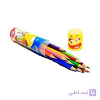 مدادرنگی 12 رنگ استوانه ای فلزی آریا