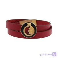 دستبند چرم با ورق طلا طرح یلدا