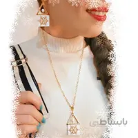 ست گوشواره و گردنبند منجوق میوکی طرح برف
