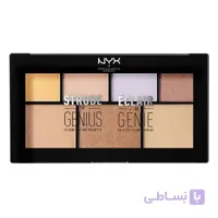 پالت هایلایتر و رژ گونه نیکس مدل STROBE OF GENIUS