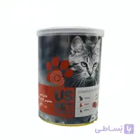 کنسرو گربه با گوشت خالص گاو وزن 400 گرمی برند یو اس پت (قرمز)