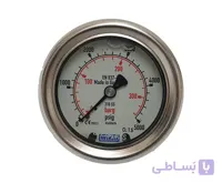 گیج فشار ویکا تمام استیل افقی (از پشت) صفحه 6 سانت 340 بار