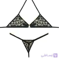 ست شورت و سوتین تور طرح اکلیل بدن نما کد 1069329