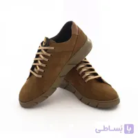 کفش مردانه اسپرت چرم طبیعی طرح تیمبرلند خاکی