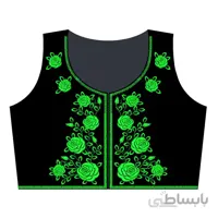 جلیقه مخمل مشکی طرح گل رُز