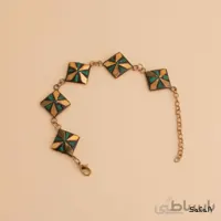 دستبند نپالی کوچک لوزی سبز
