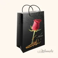 ساک کادویی متوسط طولی سایز 3 طرح تولد و گل رز قرمز