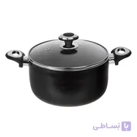 قابلمه سایز 22 گرانیتا سرمه ای با درب شیشه ای زرساب کد GT-422S