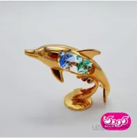 دکوری طلایی دلفین بزرگ