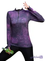 بلوز نیم زیپ فینگردار ورزشی زنانه Nike کد 02 ا Nike Womens Sports Finger Half Zipper Blouse Code 02