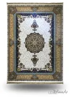 فرش 1200 شانه گل برجسته کد 1262 کرم