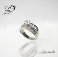 انگشتر نقره تک نگین زنانه