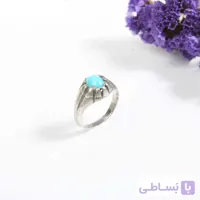 انگشتر نقره مردانه با سنگ فیروزه نیشابور