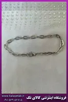 دستبند حلقه نقره ای استیل