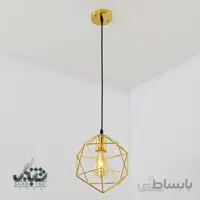 لوستر آویز فلزی مدرن طلایی کوچک کد 411