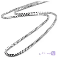 زنجیر آجری استیل نقره ای - 50cm