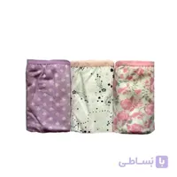 شورت نخی ترک زنانه KOZA طرح دار بسته 3 عددی کد und1005