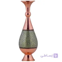 گلدان مسی خاتم کاری اثر آقاجانی ارتفاع 30 سانتی متر کد C-518
