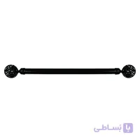 چوب پرده مدل قپه گرد طول 250 سانتیمتر دیواری مشکی
