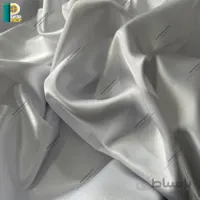 آستر پرده ساتن رنگ سفید همراه دوخت و نوار