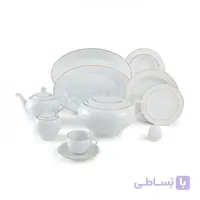 چینی زرین سری ایتالیا اف سرویس چینی زرین ایران 76 پارچه کامل زرین 12 نفره