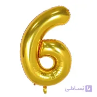 بادکنک فویلی طلایی عدد 6 سایز 32 اینچ