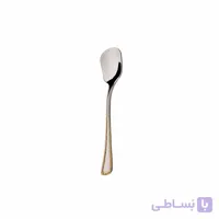 قاشق بستنی خوری 6 نفره ناب استیل طرح برلین دور طلایی (6 پارچه)