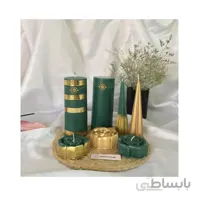 آلیناکندل – شمع ست سبز و طلایی ۷تیکه