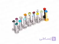 پیرسینگ میله ای بینی گونه لب نگین دار کریسپین benli-p-22