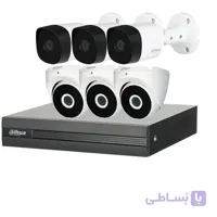 پکیج کامل 6 دوربین مدار بسته داهوا 2 مگاپیکسل بدنه پلاستیکی HDCVI