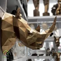 دیوارکوب کله کرگدن گرافیکی