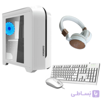 پک گیمینگ سفید کیس کیبورد موس هدست بلوتوثی
