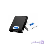 کیس پاوربانک دو خروجی USB مشکی با LCD و برد 4 باتری 12000mAh
