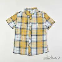 پیراهن آستین کوتاه پسرانه بچه گانه چهارخانه کد 2413