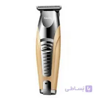 ماشین اصلاح دوکاره پروجیمی مدل GM_6261 طراحی آرگونومیک نشانگر شارژ جنس تیغه استیل ضدزنگ صفرزن و خط زن کابل USB شارژی برس