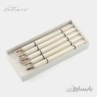 ست دسته قلم چوبی رنگ سفید