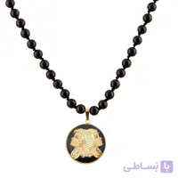 گردنبند سنگ اونیکس و ورق طلا ماه خرداد