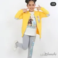 لباس انا السا ست بلوز شلوار و سوشرت بچه گانه وارداتی ترکیه لیمویی صورتی 4..5 سال