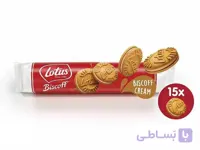 بیسکویت کرمدار لوتوس Lotus مدل بیسکاف کرم بسته 15 عددی