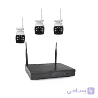 پک دوربین مداربسته 4 کانال بیسیم وارم لایت 3مگاپیکسل ا 4 channel Warm Light Wireless Camera Pack