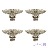 پایه آنتیک فلزی طرح پروانه نقره‌ای دو منظوره ارتفاع 20 میلی‌متر بسته 4 عددی