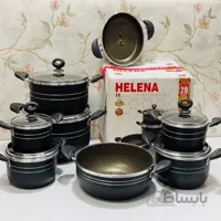 سرویس قابلمه 14 پارچه هلنا مشکی گرانیتی ا Helena 14-piece pot service